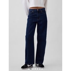 Gap High Rise Barrel Jeans Medium Indigo Baggy Denim Sz 4/27 Tall